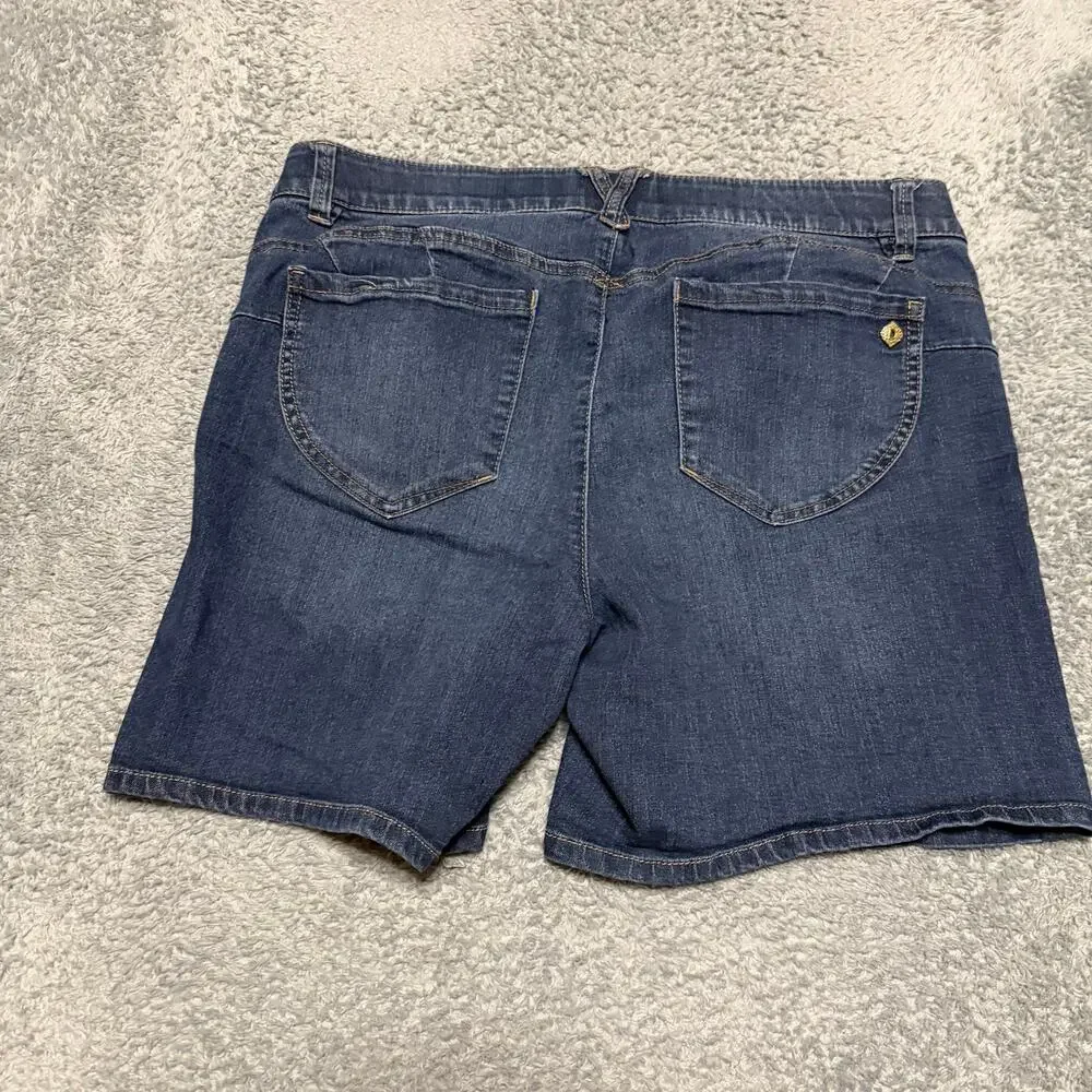 Democracy Jean Shorts Womens 14 (34x6.5) Stretch Blue Denim